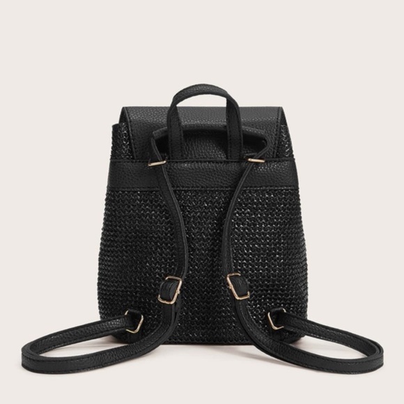 FIONNA Black Straw mini Backpack - Picture 6 of 7